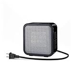 Amazon Basics Ceramic Portable Mini Space Heater for Office Desk, Indoor Use, Fast Heating, Energy Efficient, 500W, With Tip-Over Protection, Lightweight 1.4 lbs, Black, 5.87"D x 3.15"W x 5.95"H