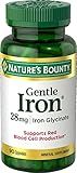 Nature’s Bounty Gentle Iron 28 mg Capsules with Vitamin C, Folic Acid, Vitamin B-12 Iron Supplement, Non-GMO, Gluten-Free, 90 Count