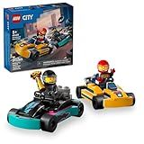 LEGO City Go-Karts and Race Drivers Toy Playset, 2 Driver Minifigures, Racing Vehicle Car Toys, Fun Race Car Toy Gift for Kids Aged 5 and Up, 60400