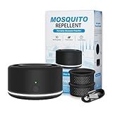 Mosquito Repellent Outdoor Patio, Bug Repellent Outdoor Portable Insect Repeller, Rechargeable Mosquito Repellent Device Camping Hiking 2 Refills (Black)