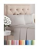 King Size 4 Piece Sheet Set - Comfy Breathable & Cooling Bed Sheets Set - Hotel Luxury Bedding for Women, Men, Kids, Teens, Boys & Girls - Deep Pockets, Soft and Wrinkle Free - Oeko-Tex - Light Grey
