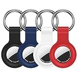Compatible with AirTag Holder Case Keychain 4 Pack,Silicone for Air Tags Key Chain Ring Case Cover for Air Tag Holder GPS Tracker Item Air Tags Finders Accessories Air Tagholder for Kids,Bags,Luggages