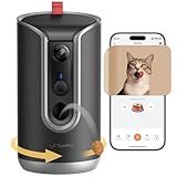 TKENPRO 2K Pet Camera Treat Dispenser, AI Photo Album, Dog Camera with 360° Auto Tracking & 5G/2.4G WiFi, 2-Way Talk, Remote Treat Tossing, Motion Alerts for Cats Indoor
