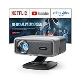 [Officially-Licensed APP & 3500 ANSI] 4K Projector with WiFi and Bluetooth,TOF Real-Time Auto Focus Smart Projector, AuKing Outdoor Movie Home Theater Proyector with Omni-Adjustable Stand(Silver gray)