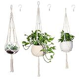 MIPON 3 Pack Macrame Plant Hangers, Hanging Planters for Indoor Plants