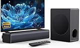 GEOYEAO Sound bar with subwoofer, 200W 2.1 ch soundbar w/Dolby Atmos Surround Sound System, 3D Bass Adjustable Home Theater Bluetooth TV Speaker for Smart TV/Projector/PC