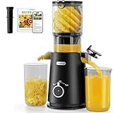 ECOSELF Cold Press Juicer - Large Mouth Hopper For Whole Fruits & Vegetables - Juicer Machines with Hands-Free Design - Slow Masticating Juicers High Juice Yield With Pusher - For Party Gathering