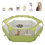 Pawaboo Small Animal Playpen, Waterproof Portable Pet Cage Tent,Green