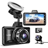 AZDOME M01 Dual Dash Cam Front and Rear with Free 64GB Card, 3" Screen Dual Dashboard Camera for Car, Built-in ADAS G-Sensor, 24H Parking Mode Car Camera (M01 Pro)