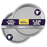 Wilton 2-Piece 9 x 2 Inch Round Cake Baking Pan Set, Even Heating Aluminum Bakeware for Tiered & Layered Cakes, Made without PFAS, Packaging May Vary