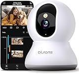 Security Camera 2K, blurams Baby Monitor Dog Camera 360-degree for Home Security w/Smart Motion Tracking, Phone App, IR Night Vision, Siren, Works with Alexa & Google Assistant & IFTTT, 2-Way Audio