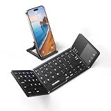 Samsers Foldable Bluetooth Keyboard with Touchpad, Ultra Slim Compact,Black