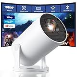 CLOKOWE Mini Projector with WiFi and Bluetooth - Built-in Apps, Smart Portable Projector with 180° Rotation, Auto Keystone, Support 1080P, Compatible with HDMI/USB/TV Stick/Smartphone/Laptop