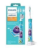 Philips Sonicare for Kids 3+ Bluetooth Connected Rechargeable Electric Power Toothbrush, Interactive for Better Brushing, Turquoise, HX6321/02