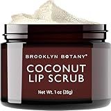 Brooklyn Botany Lip Scrub Exfoliator 1 oz – Lip Moisturizer for Dry Lips and Chapped Lips – Gentle Lip Exfoliator for Smooth and Brighter Lips – Coconut Flavor