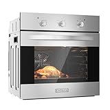 Empava 24 inch Electric Single Wall Oven with 6 Cooking Funcitons, Built-in Convection System with Mechanical Knob Control, 24in, Stainless Steel