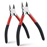 2PCS Heavy Duty Wire Cutters Set, 5 inch & 6 inch Electrical Diagonal Cutting Pliers, High Carbon Steel, Anti-Slip Handle, for Crafting, Jewelry Making, Electricians