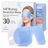 FACEMOON 30 Pack Self-Heating Steam Eye Masks for Dry Eyes: Moist Heat Warm Compress for Stye Fast Relief & Digital Eye Strain, Disposable Heated Eye Mask, No Microwave Needed, Unscented Travel Ready