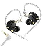 KZ ZS12 PRO 2 in Ear Monitor Headphones, 5BA+1DD 6 Hybrid Driver Gaming Earbuds Wired Earphones, HiFi Clarity Sound Immersive Bass IEMs for Gaming Musician Singer Audiophile (Black without Microphone)