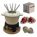 Cast Iron Fondue Set 15-Pcs With Accessories Fondue Kit For Swiss Fondue Cheese Meat Oil Fondue Pot Fondue Pot set, Cheese Fondue Set, Chocolate Fondue Pot, Cheese Melting Pot, Fondue Pot Non Electric