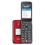 Lively Jitterbug Flip2 - Flip Cell Phone for Seniors - Not Compatible with Other Wireless Carriers - Must Be Activated with Lively Phone Plan - Red Flip Phone