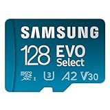 Samsung EVO Select microSD Memory Card + Adapter, 128GB microSDXC, Up-to 160 MB/s, 4K UHD, UHS-I, C10, U3, V30, A2, for Mobile Phone, Smartphones, Nintendo-Switch, and Tablets (MB-ME128SA/AM)
