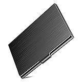 DMFLY Slim Business Card Case for Men & Women, Pocket Metal Case, Professional Stainless Steel Business Card Holders, Purse Name Card Holder, Buckle Style Shut, Black