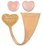 Zurci New Womens Invisible Panty Heart Shaped Underwear Panties Dress Necessary & Nipple Cover (Beige, S)