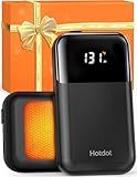 Hotdot Hand Warmers Rechargeable 2 Pack, 4 Heat Levels (104–131°F), Real-Time Temp & Battery Display, Electric Hand Warmers, Fast Heating, Fits in Gloves/Pocket, Gifts for Women & Men