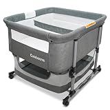 cutebeams Twin Bassinet for 2 Babies, Bedside Double Bassinet for Twins