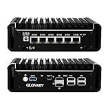 Glovary Firewall Mini PC Quad Core N150, DDR5 8GB RAM 128GB NVMe SSD, 6 x 2.5GbE i226V LAN Fanless Computer Hardware, Micro Router Appliance, AES-NI, OPNsense, TypeC Port, TF Card Slot
