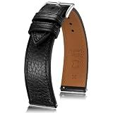 Getalia 20mm Italian Full-Grain Leather Watch Band, Quick Release, Black