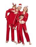 Ekouaer Christmas Family Matching Pajamas Long Sleeve Button Down Pj Set