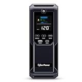 CyberPower CP1500AVRLCD3 Intelligent LCD UPS System, 1500VA/900W, 12 Outlets, 2 USB Ports, AVR, Mini Tower, Black