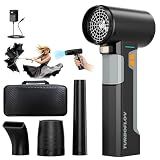 Scodade Cordless Car Dryer Air Blower, 1.6KG Turbo Thrust,4-Speed Rechargeable Electric Leaf Blower with LED Light,4000mAh Battery,64mm Turbo Fan&3 Nozzles for Car Drying, Leaves&Snow
