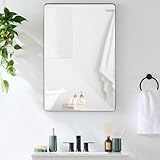 Best Choice Products 24x36in Black Matte Metal Frame Bathroom Mirror for Wall, Rounded Rectangle Vanity Mirror, Decor Mirror, Hangs Horizontally or Vertically