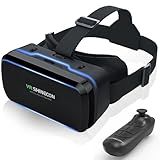 VR Headset for Smartphones with Bluetooth Controller,Aspheric HD Lenses (4.7-6" Phones), Adjustable Eye Focus & Distance,Thermal Management System