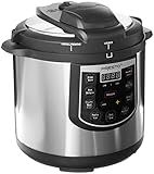 Presto 02141 6-Quart Electric Pressure Cooker, Black, Silver, Stainless steel
