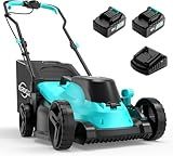 YARDCARE (2025 Upgrade) 36V Brushless Cordless Lawn Mower – 2x4.0Ah Batteries, LED Digital Display, Electric Lawnmower with 5-Height Adjustment, 8-Gallon Grass Bag & Charger Included