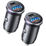 LISEN Car Charger USB C, 69W Cigarette Lighter USB Charger Adapter, 2 Pack
