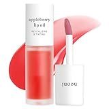 NOONI Korean Lip Oil - Appleberry | Long-Lasting, Moisturizing, Plumping, Revitalizing for Dry Lips, Waterproof, No Peel Off, Hydrating, Nourishing Crystal Clear, Stocking Stuffers, 0.12 FL Oz