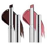 2PCS Honey Lipstick Tinted Lip Balm - Sheer Hydrating Lipstick for All Skin Tones - Moisturizing Lip Color, Nourishing Lip Balm with a Hint of Natural Black Cherry Tint (Black & Pink)