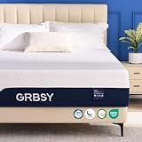 Grbsy Queen Mattress Medium Firm, 12 Inch Cooling Gel Memory Foam Mattress in a Box, Removable Fiberglass Free IceSilk Cover for Hot Sleeper, Spinal Alignment & Pressure Relief, CertiPUR-US Certified