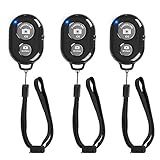 Wireless Remote Shutter for Cellphones and Tablets (3 Pack), AOQIYUE Bluetooth Remote for iPhone/Android Camera Control, Selfie Clicker for Photos and Videos - Wrist Strap Included