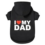 GreenJoy Dog Sweater Dog Hoodie Cold Weather Dog Coat Hooded Sweatshirt for Puppies,Cats, Small Medium Large Dogs (Medium, Black (I Love My Dad))