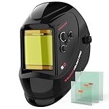 YESWELDER Large Viewing Screen 3.93"X3.66" True Color Solar Power Auto Darkening Welding Helmet, 4 Arc Sensor Wide Shade 4/5-9/9-13 for TIG MIG Arc Weld Grinding Welder Mask LYG-M800H