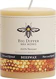 Big Dipper Wax Works 100% Beeswax Pillar Candle, 3 x 3.5 in, Natural