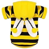 Adorable Bumblebee Halloween Costume Hoodie for Medium Dogs: Featuring Fun Wings and a Cozy Black and Yellow Sweatshirt Design, Perfect for Cosplay and Festive Celebrations! XL