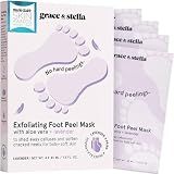 grace & stella Award-Winning Foot Peel Mask (4 Pairs, Lavender)