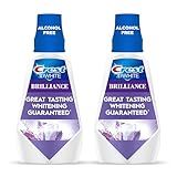 Crest Mouthwash/Mouth Rinse, 3D White Brilliance Whitening, Alcohol Free, Clean Mint, 2x1L (33.8 fl oz)